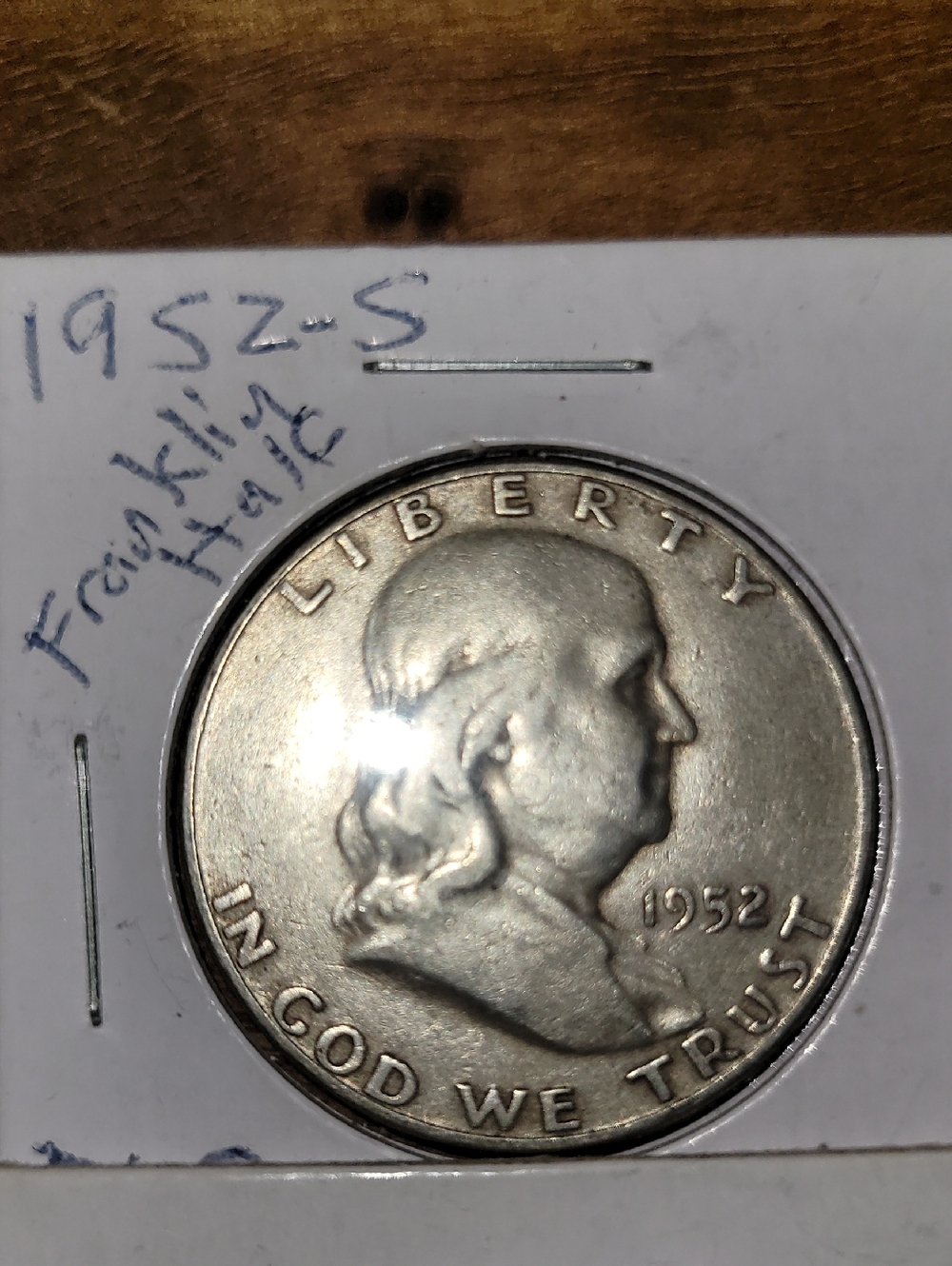1952 Franklin Half Dollar Coin - 90% Silver. San Fransisco Mint